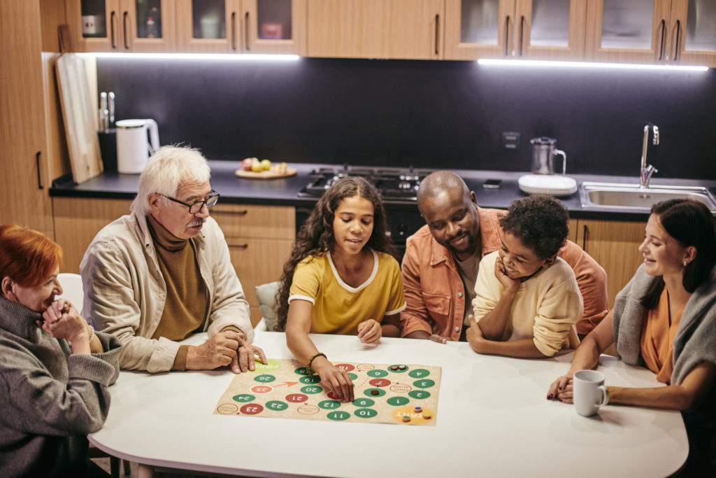 Family playing a Game