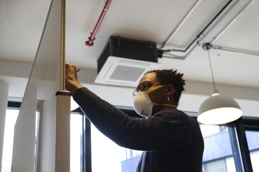 a person wearing a mask