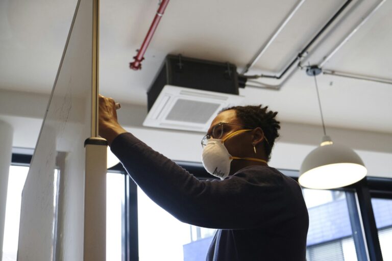 a person wearing a mask