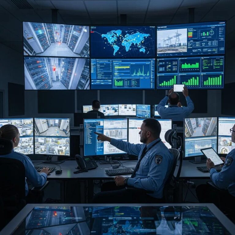 Control room monitoring critical infrastructure security systems